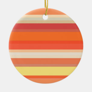 Ornamento De Cerâmica Listras laranja vermelhas fofas