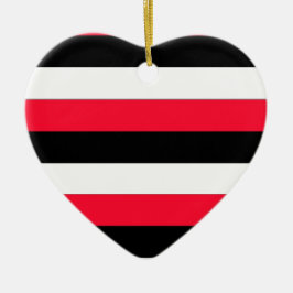 Ornamento De Cerâmica Listras vermelhas, pretas e brancas