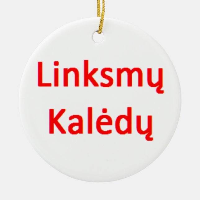 Ornamento De Cerâmica lithuanian linksmy kaledy (Frente)