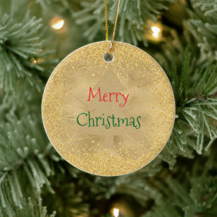 Ornamento De Cerâmica Lítima Dourada da árvore de Natal