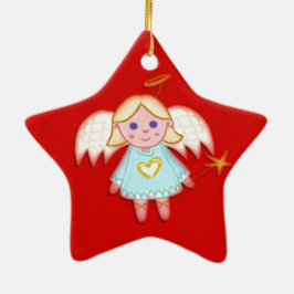 Ornamento De Cerâmica Little Angel em Red Ornament