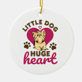Ornamento De Cerâmica Little Dog Huge Heart Yorkshire Terrier Yorkie