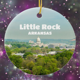 Ornamento De Cerâmica Little Rock, Arkansas View com Capitol