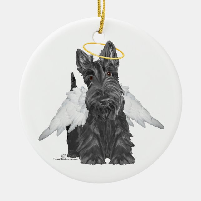 Ornamento De Cerâmica Little Scottie Angel (Frente)