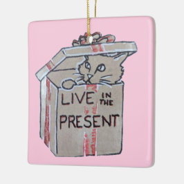 Ornamento De Cerâmica Live In The Present