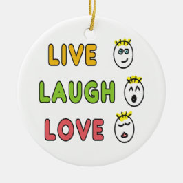 Ornamento De Cerâmica Live Laugh Love