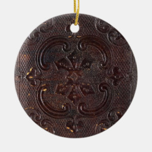 Ornamento De Cerâmica Livro de Couro Antigo Caído