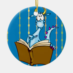 Ornamento De Cerâmica Livro de Leitura do Dragão
