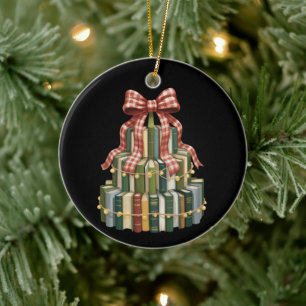 Ornamento De Cerâmica Livro de Natal Árvore de Natal Professor Leitura L