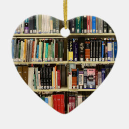 Ornamento De Cerâmica Livro de Natal da Biblioteca