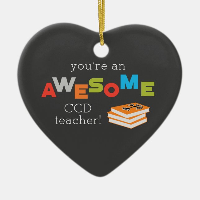 Ornamento De Cerâmica Livro do Dia de Apreciação de Professores da CCD,  (Frente)