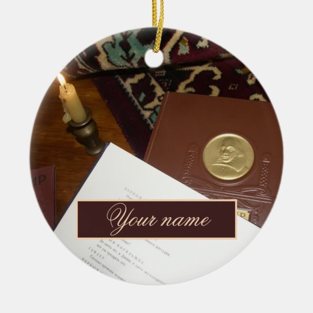 Ornamento De Cerâmica Livros do século passado (Frente)