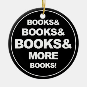 Ornamento De Cerâmica Livros e livros e mais livros