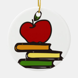 Ornamento De Cerâmica Livros escolares