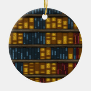 Ornamento De Cerâmica Livros, livros, livros - teste padrão da estante