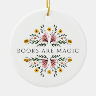 Ornamento De Cerâmica Livros São Magia