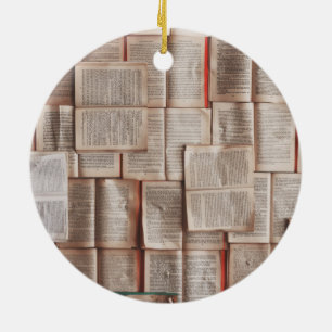 Ornamento De Cerâmica Livros Vintage