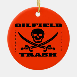 Ornamento De Cerâmica Lixo do campo petrolífero, crânio & Crossbones,