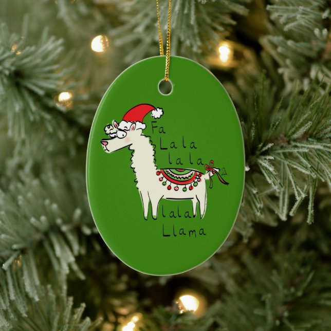 Ornamento De Cerâmica Llama Christmas Kids é engraçado (Árvore)