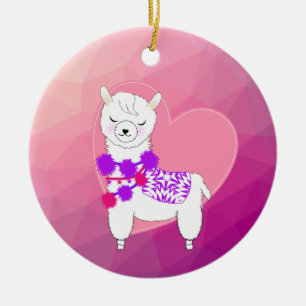 Ornamento De Cerâmica Llama Cute Personalizado