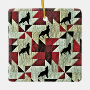 Ornamento De Cerâmica Lobo