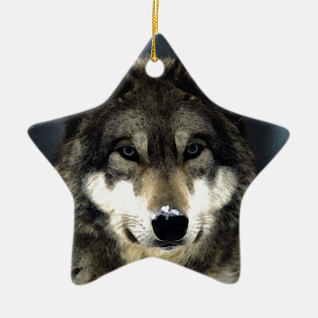 Ornamento De Cerâmica Lobo (Frente)
