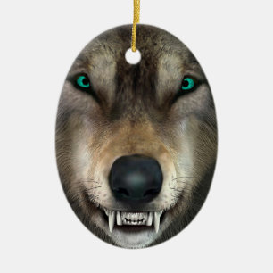 Ornamento De Cerâmica Lobo