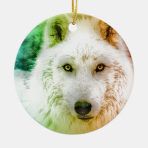 Ornamento De Cerâmica Lobo da dança