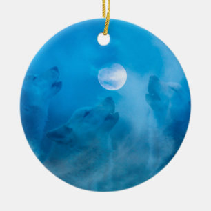 Ornamento De Cerâmica Lobos e presentes indígenas da Lua