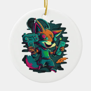 Ornamento De Cerâmica Lobos jogam jogos