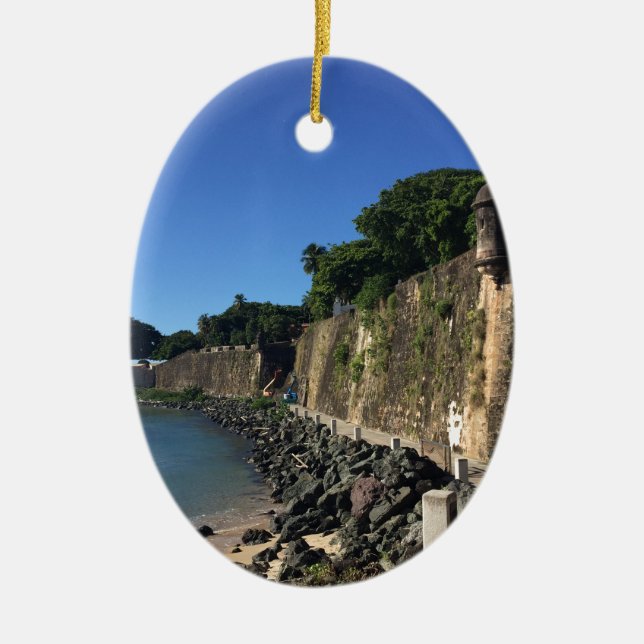 Ornamento De Cerâmica Local histórico velho de San Juan (Frente)