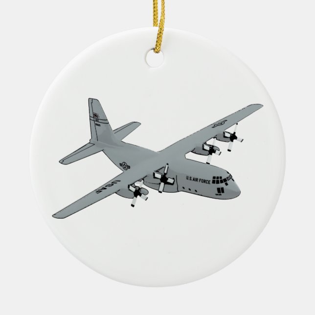 Ornamento De Cerâmica Lockheed C-130 Hercules (Frente)