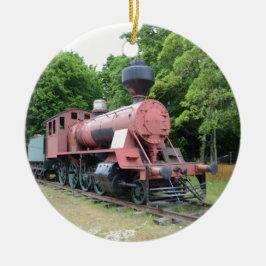 Ornamento De Cerâmica Locomotiva a Vapor Americana Antiga