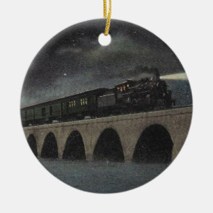Ornamento De Cerâmica Locomotiva Meia-Noite na Flórida