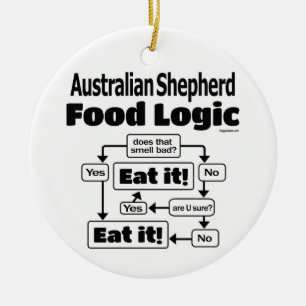 Ornamento De Cerâmica Lógica australiana da comida do pastor