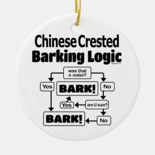 Ornamento De Cerâmica Lógica de Barking Crested Chinês