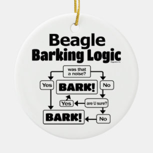 Ornamento De Cerâmica Lógica de Barking de Beagle