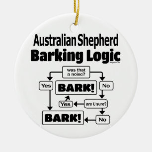 Ornamento De Cerâmica Lógica de Barking de Pastor Australiano