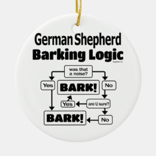 Ornamento De Cerâmica Lógica do descascamento do german shepherd