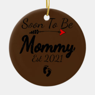 Ornamento De Cerâmica Logo será Dia de as mães de Mamãe para a gravid