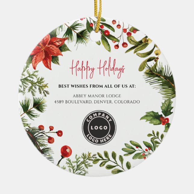 Ornamento De Cerâmica Logotipo comercial Berries Mistura Funcionarios Na (Frente)