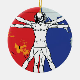 Ornamento De Cerâmica Logotipo da Missão Skylab 2 Vitruvian Man