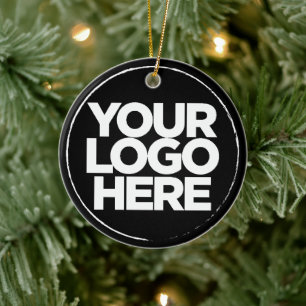 Ornamento De Cerâmica Logotipo de empresa personalizado Obrigado Natal e