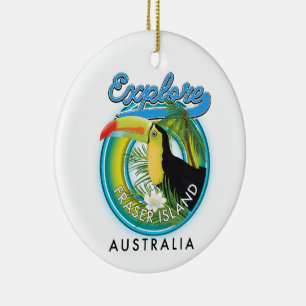 Ornamento De Cerâmica logotipo de exploração da Ilha Fraser Austrália