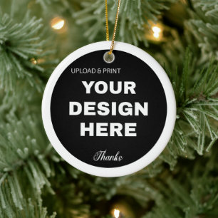 Ornamento De Cerâmica Logotipo de QR Code Preto Elegante, Minimalista e