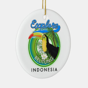 Ornamento De Cerâmica logotipo de viagem Belitung Indonésia