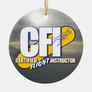 ORNAMENTO DE CERÂMICA LOGOTIPO DO CFI - INSTRUTOR CERTIFICADO DO VÔO