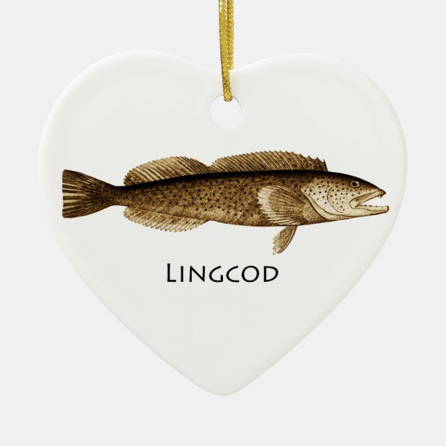 Ornamento De Cerâmica Logotipo do Lingcod (Frente)