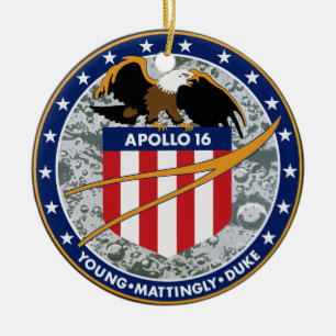 Ornamento De Cerâmica Logotipo do Símbolo da Missão da NASA Apollo 16