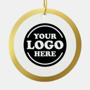 Ornamento De Cerâmica Logotipo Dourado de Trim Business Ornaço cerâmic